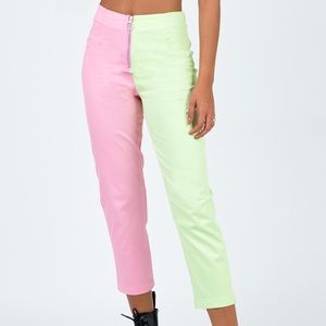 Princess Polly green and pink pants